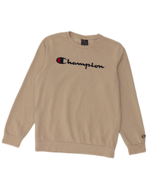 CHAMPION Jungen-Sweatshirt mit Grafik, 13–14 Jahre, XL, beige Baumwolle