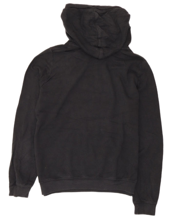 Nike Womens Graphic Hoodie Jumper UK 16 Large Black Cotton
