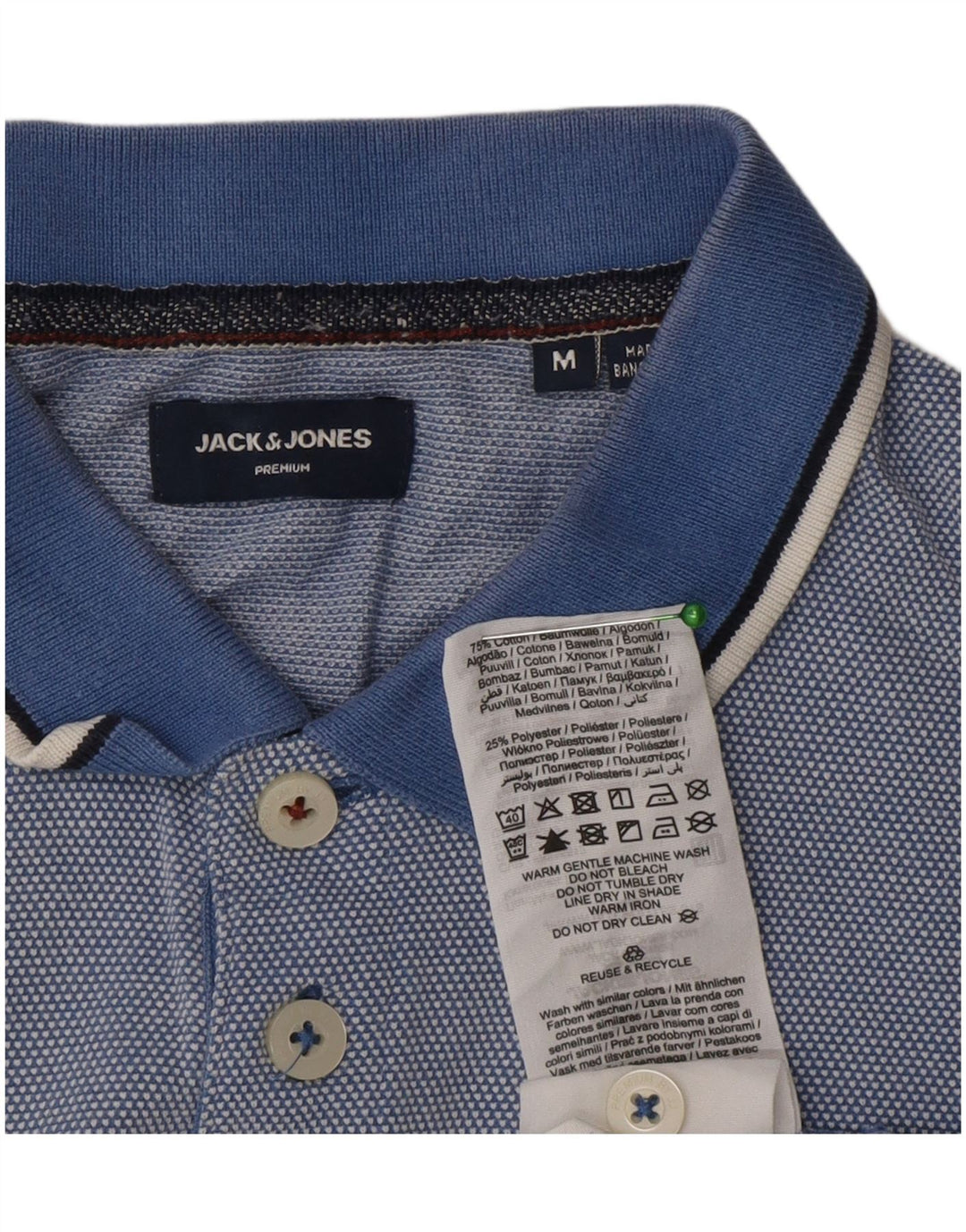 Jack & Jones Herren-Poloshirt aus mittelblauer Baumwolle
