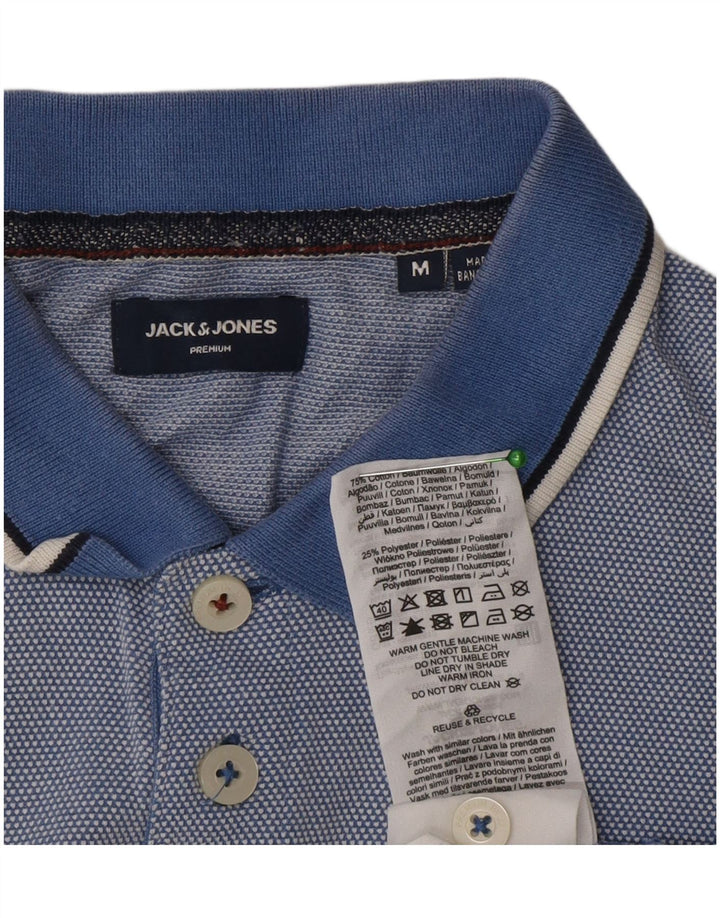 Jack & Jones Herren-Poloshirt aus mittelblauer Baumwolle