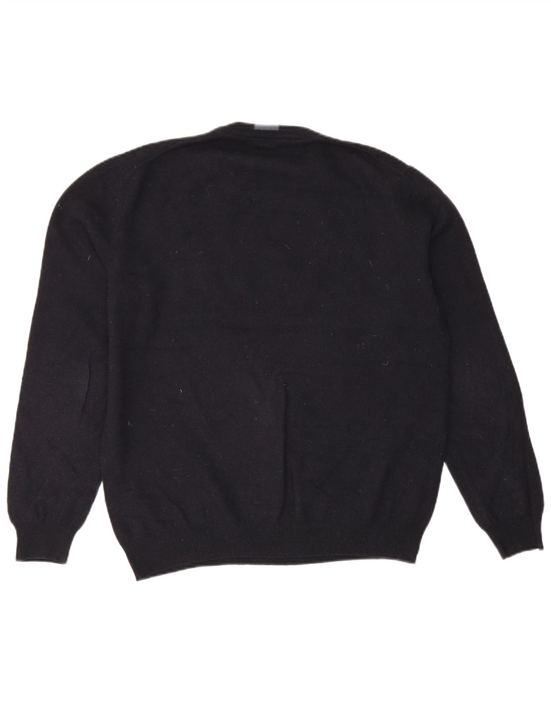 Hugo Boss Herren-Pullover mit Rundhalsausschnitt, groß, marineblaue Schurwolle
