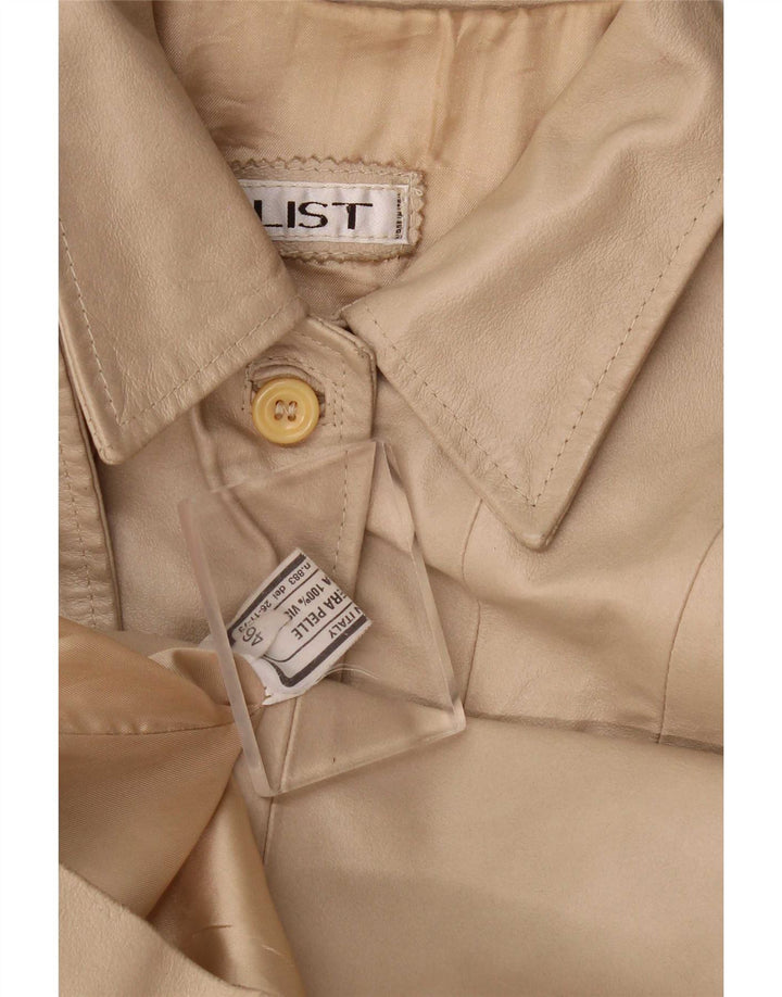 Vintage Damen Lederjacke IT 46 Large Beige