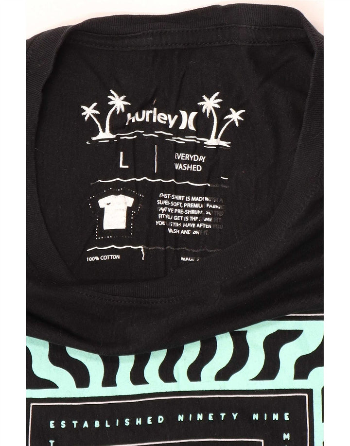 Hurley Herren T-Shirt mit Grafik, Größe L, Schwarz