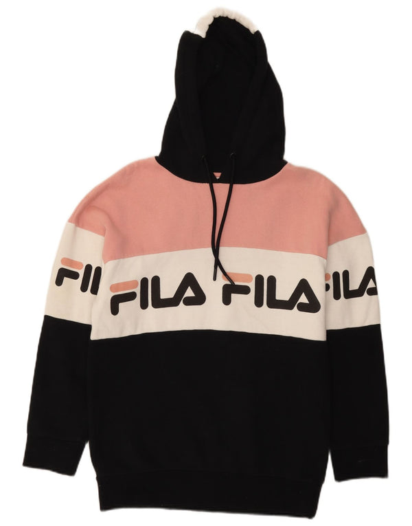 Fila Womens Graphic Hoodie Pullover UK 2 2XS Mehrfarbiger Farbblock