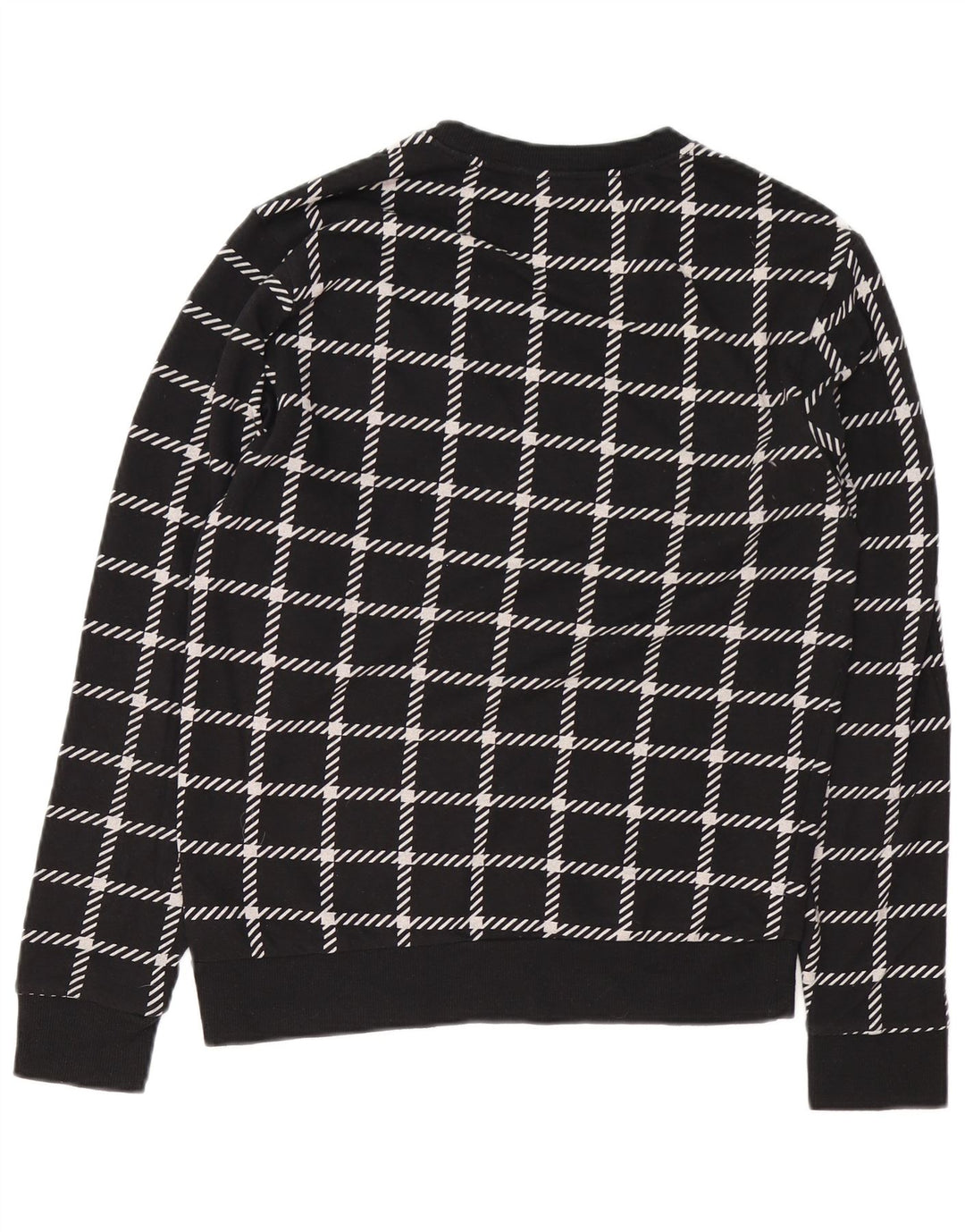 CALVIN KLEIN Herren Grafik-Sweatshirt-Pullover, klein, schwarz, kariert, Baumwolle