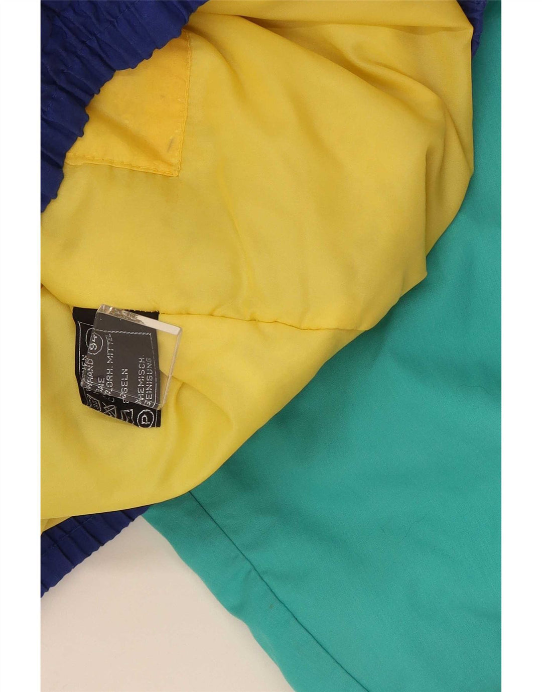 Vintage Herren Skijacke mit Kapuze UK 38 Medium Mehrfarbig Colourblock