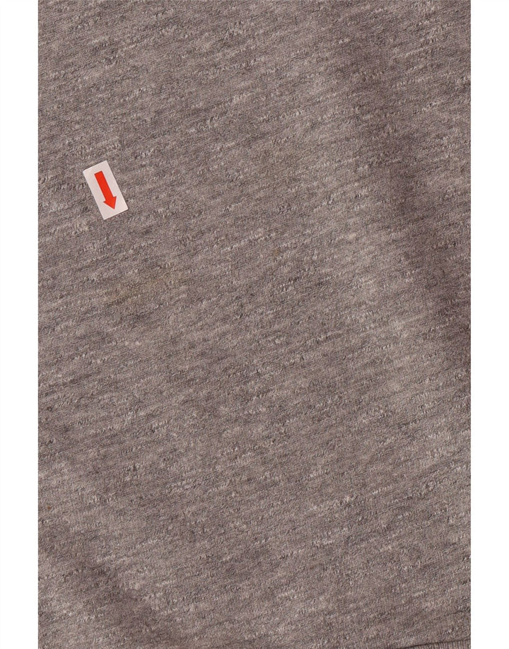 JACK WILLS Herren-Sweatshirt-Pullover aus mittelgrau gesprenkelter Baumwolle
