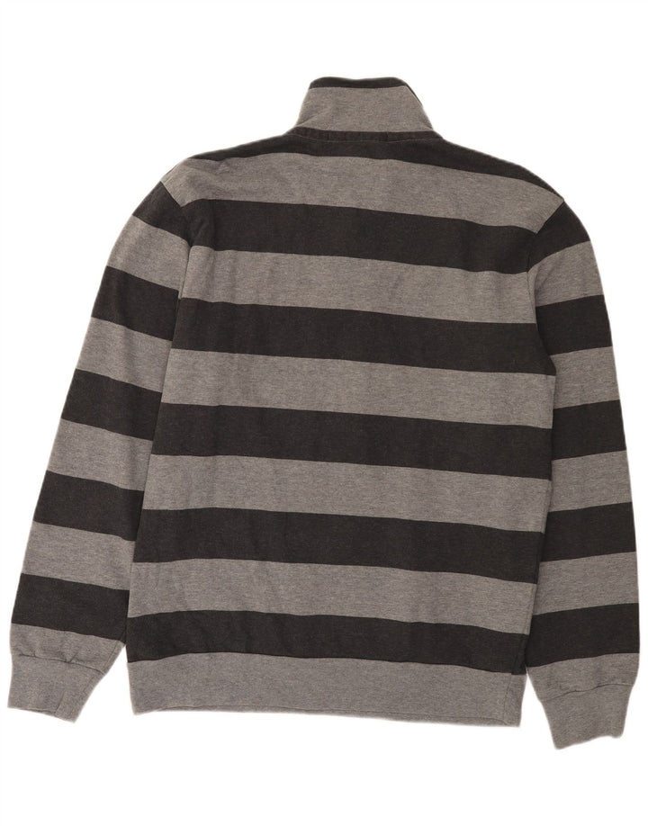 North Sails Herren-Sweatshirt mit Knopfkragen, 2XL, grau gestreift, Baumwolle
