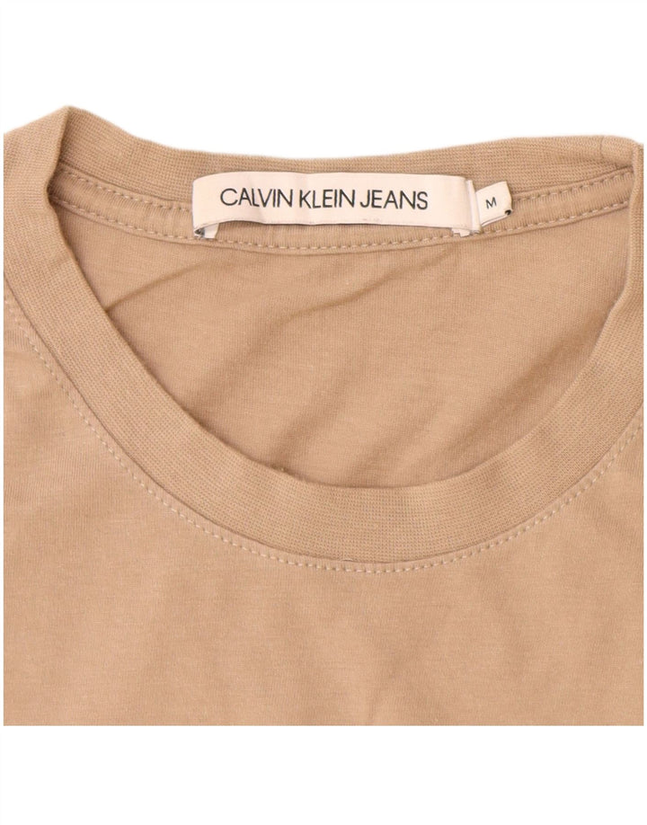 CALVIN KLEIN JEANS Herren-T-Shirt mit Grafik, mittelbraune Baumwolle