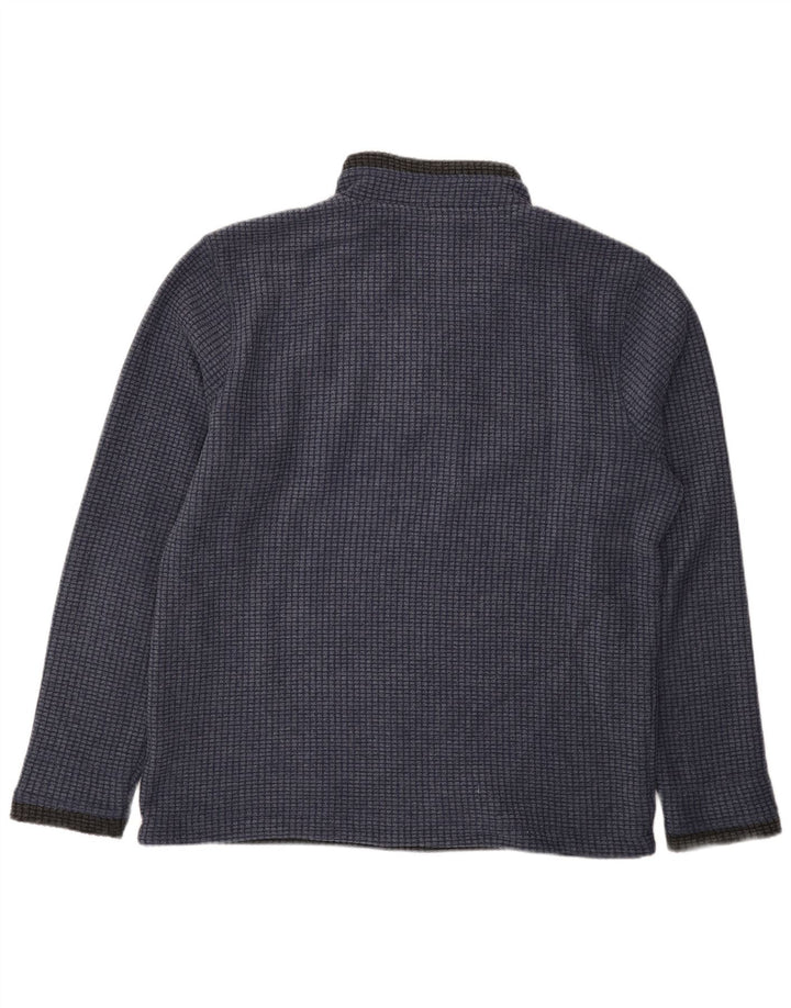 Weird Fish Herren-Fleecepullover mit Reißverschluss am Hals, groß, marineblaues Polyester