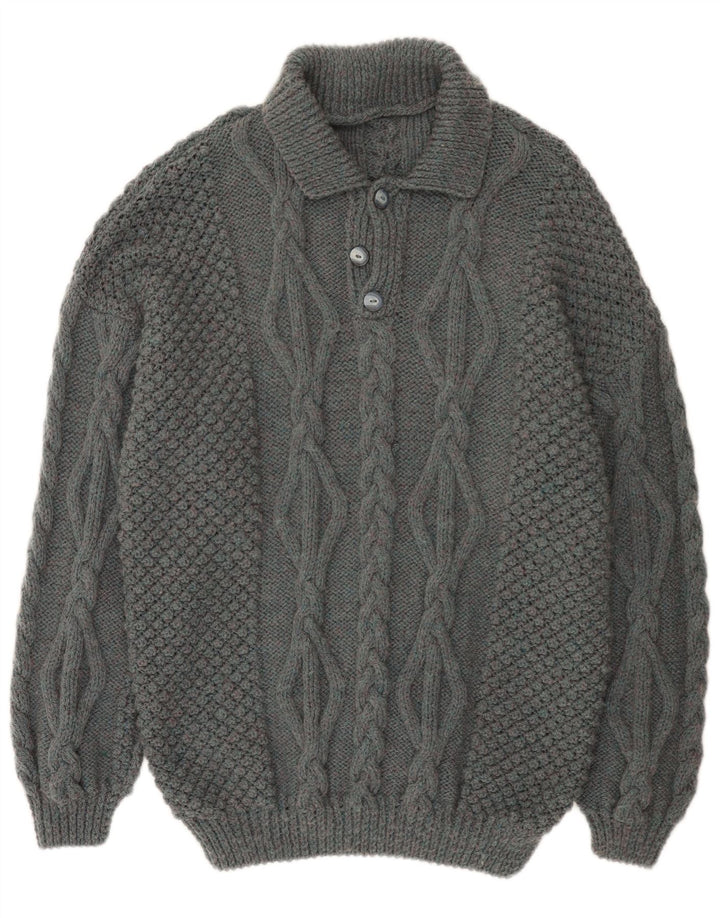 Vintage Herren Rollkragenpullover Pullover Groß Grau