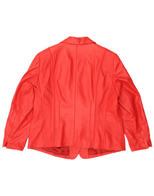 Gerry Weber Damen-Blazerjacke aus Leder mit 3 Knöpfen, UK 20, 2XL, rotes Leder