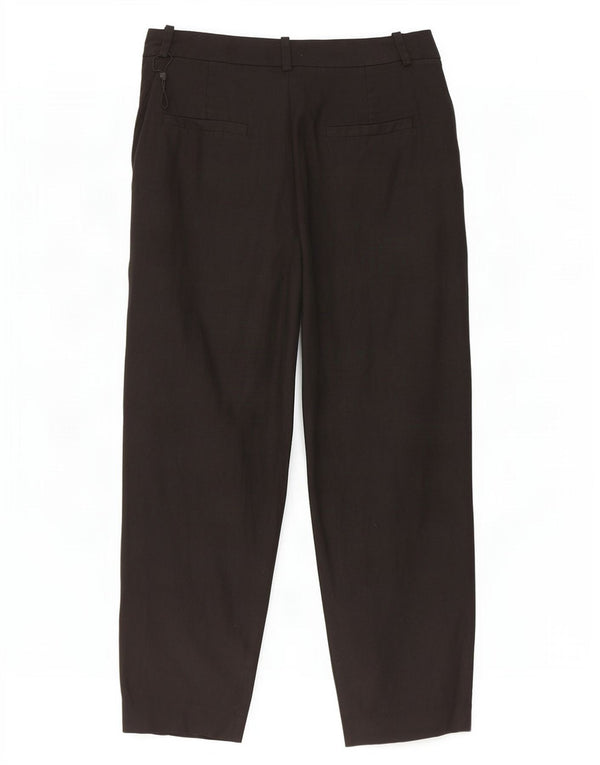 Massimo Dutti Damen Kurze Hose EU 40 Medium W30 L25 Schwarzes Leinen