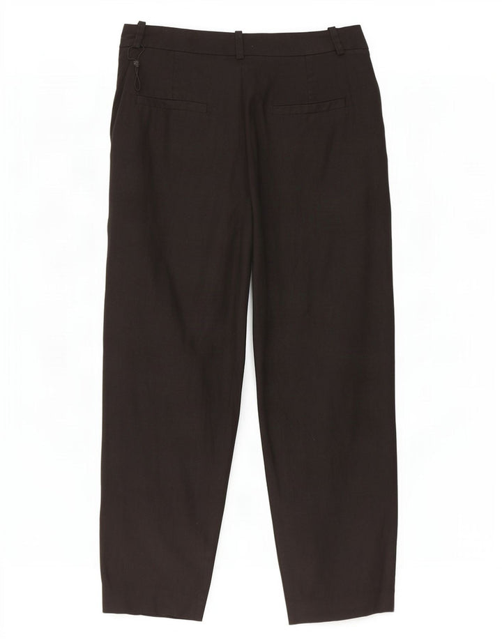 Massimo Dutti Damen Kurze Hose EU 40 Medium W30 L25 Schwarzes Leinen
