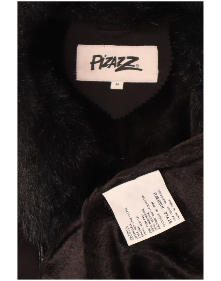 Pizazz Womens Sherpa Overcoat UK 14 Mittelschwarzes Polyester