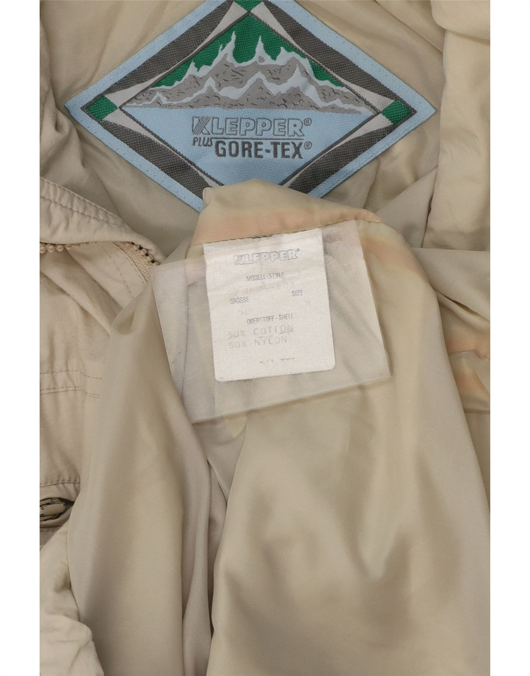 KLEPPER Herren Gore-Tex Hooded Utility Jacke UK 38 Mittelbeige Baumwolle