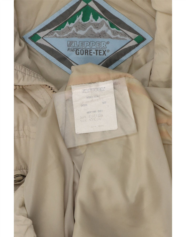 KLEPPER Herren Gore-Tex Hooded Utility Jacke UK 38 Mittelbeige Baumwolle