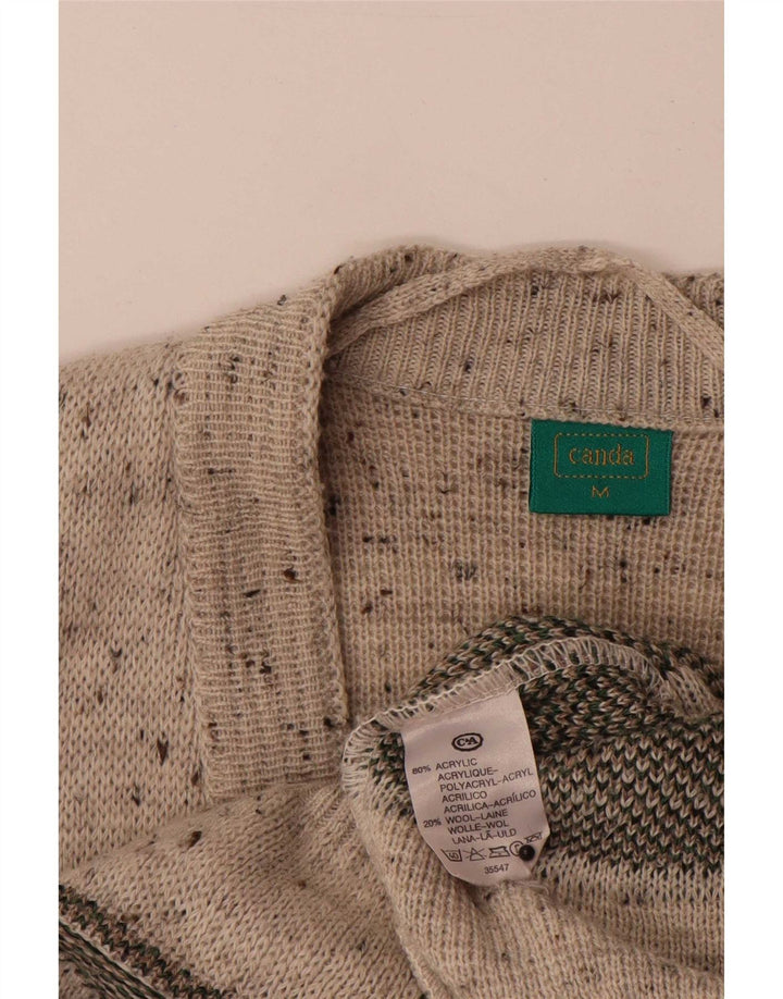 C&A Herren-Cardigan „Canda“ aus mittelbeigeigem, geometrischem Acryl