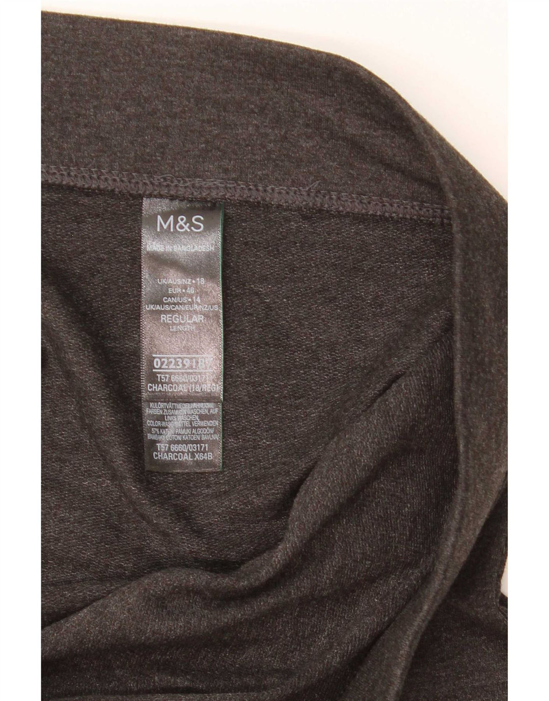 Marks & Spencer Damen Leggings UK 18 XL Graue Baumwolle