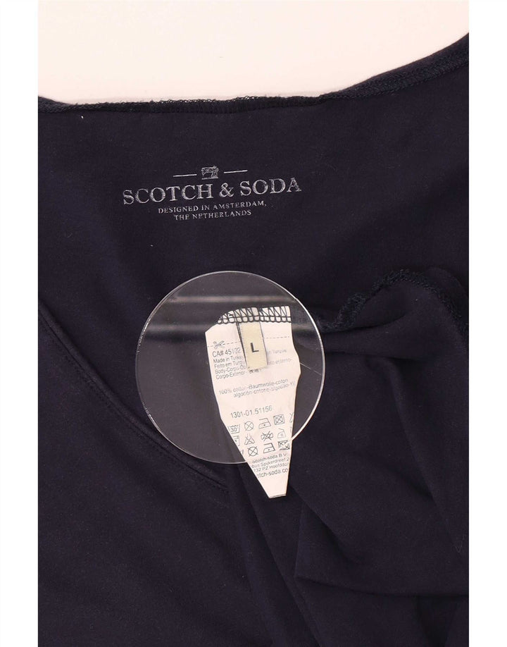Scotch & Soda Herren T-Shirt Top Large Marineblau Baumwolle