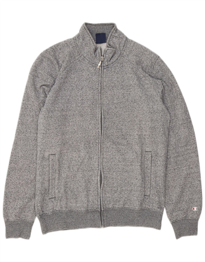 Champion Herren-Trainingsanzug-Oberjacke aus mittelgrau gesprenkelter Baumwolle