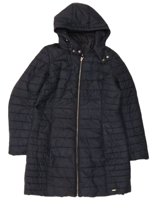 Joules Wattierter Damenmantel mit Kapuze, UK 16, Größe L, Marineblau, Polyester