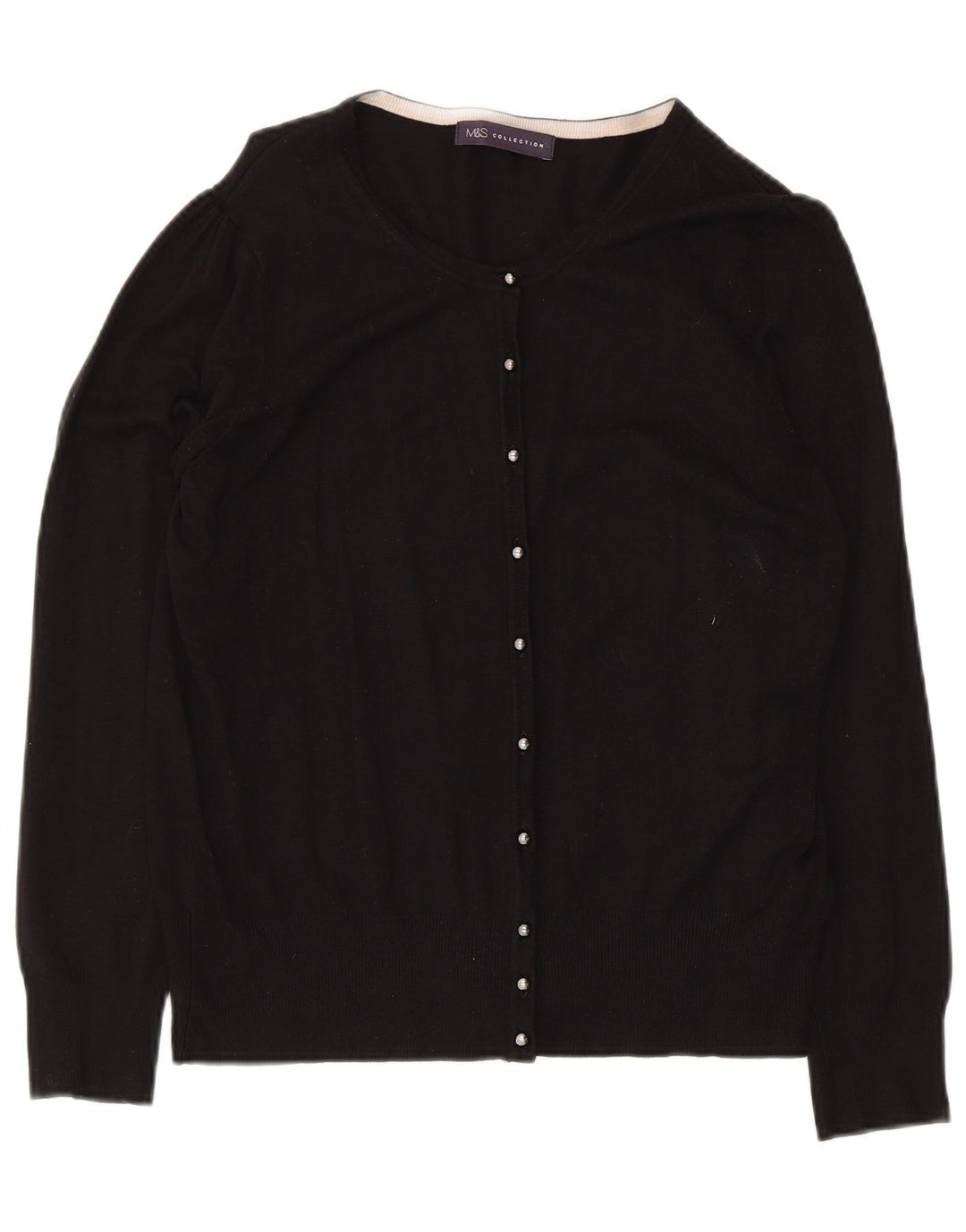 Marks & Spencer Damen-Cardigan-Pullover UK 14 Mittelschwarze Viskose
