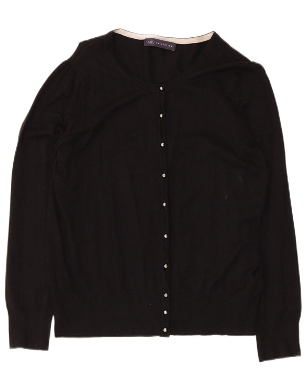 Marks & Spencer Damen-Cardigan-Pullover UK 14 Mittelschwarze Viskose