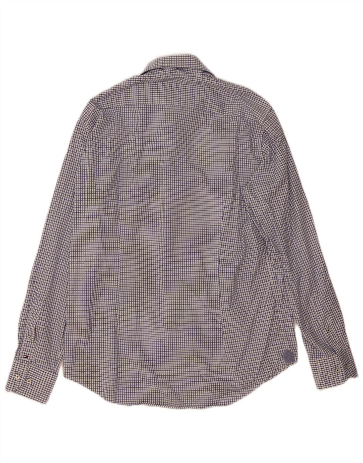 Tommy Hilfiger Herren-Hemd, tailliert, Größe 41/16, groß, blau kariert