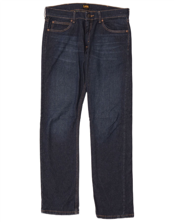 Lee Herren Slim Jeans W34 L32 Marineblaue Baumwolle