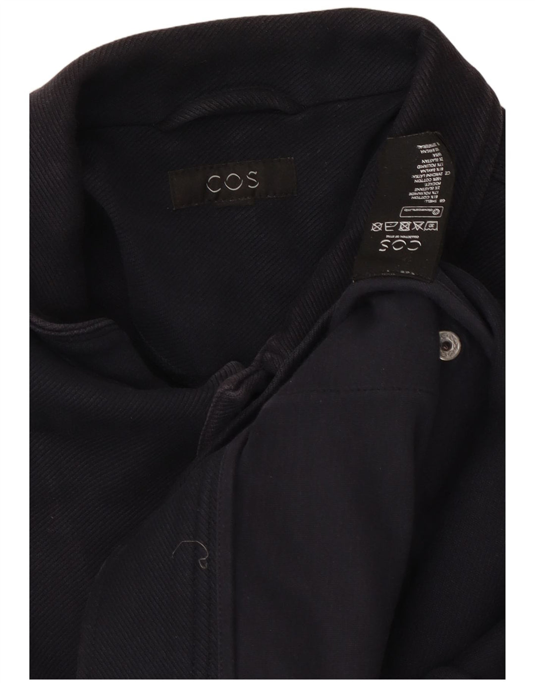 Cos Herren-Utility-Jacke UK 36 Small Marineblaue Baumwolle