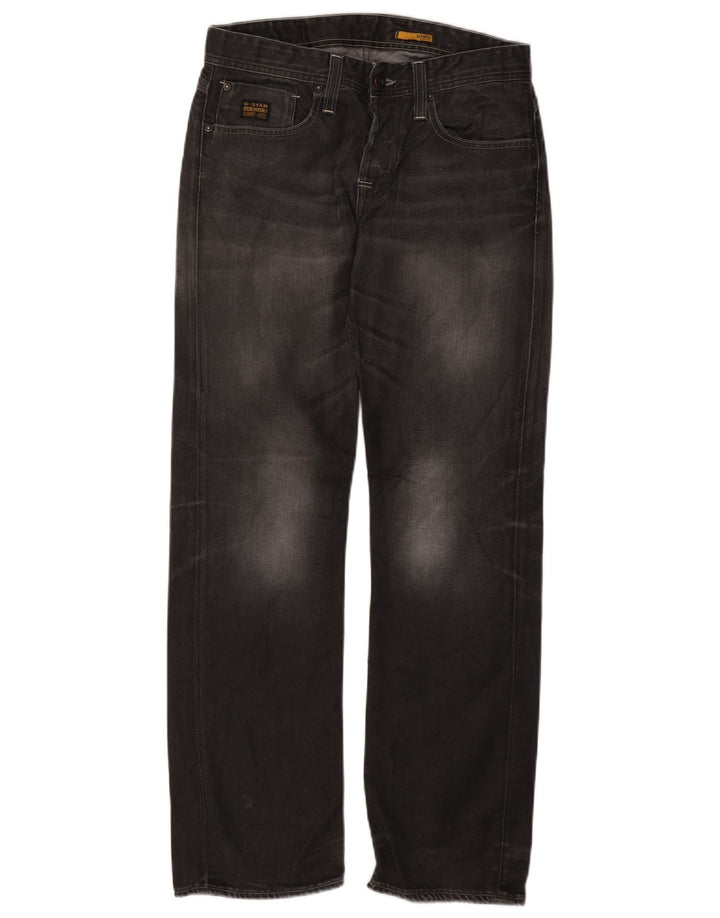 G-Star Herren Straight Jeans W32 L32 Schwarze Baumwolle