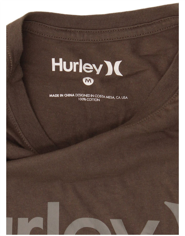 Hurley Herren Grafik-T-Shirt-Oberteil aus mittelbrauner Baumwolle