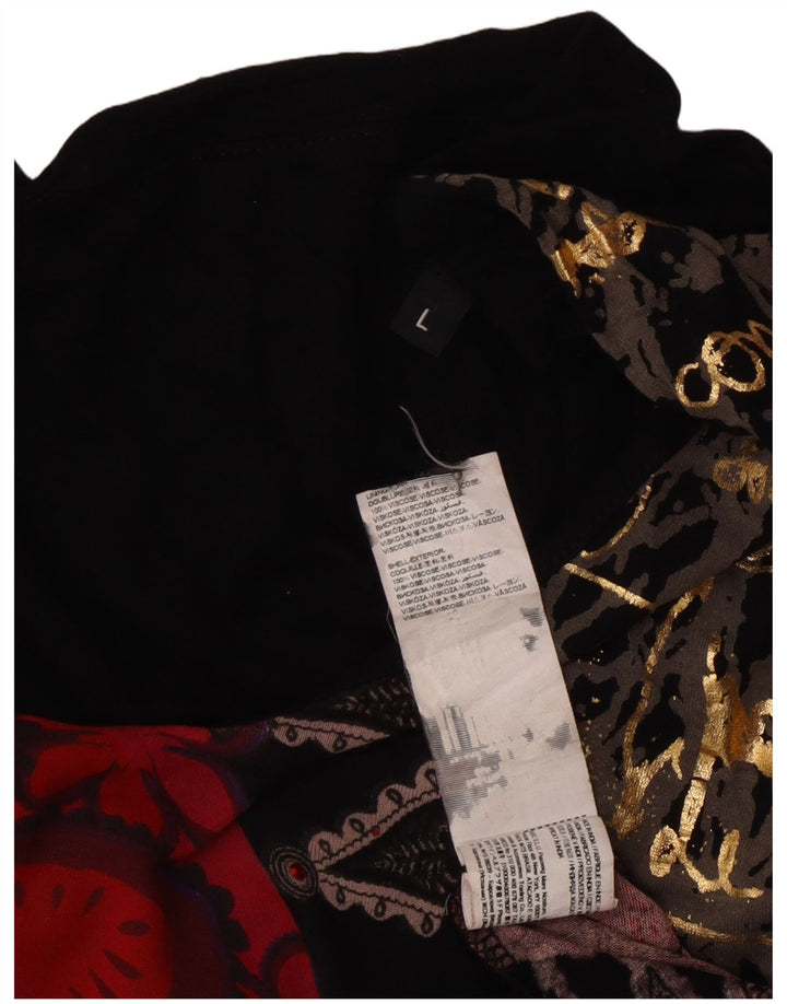 Designer-Damen-Maxikleid mit abstraktem Muster, Gr. 44, Größe L, mehrfarbig