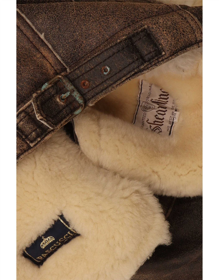 Pascucci Herren Shearling Jacke IT 54 2XL Braun
