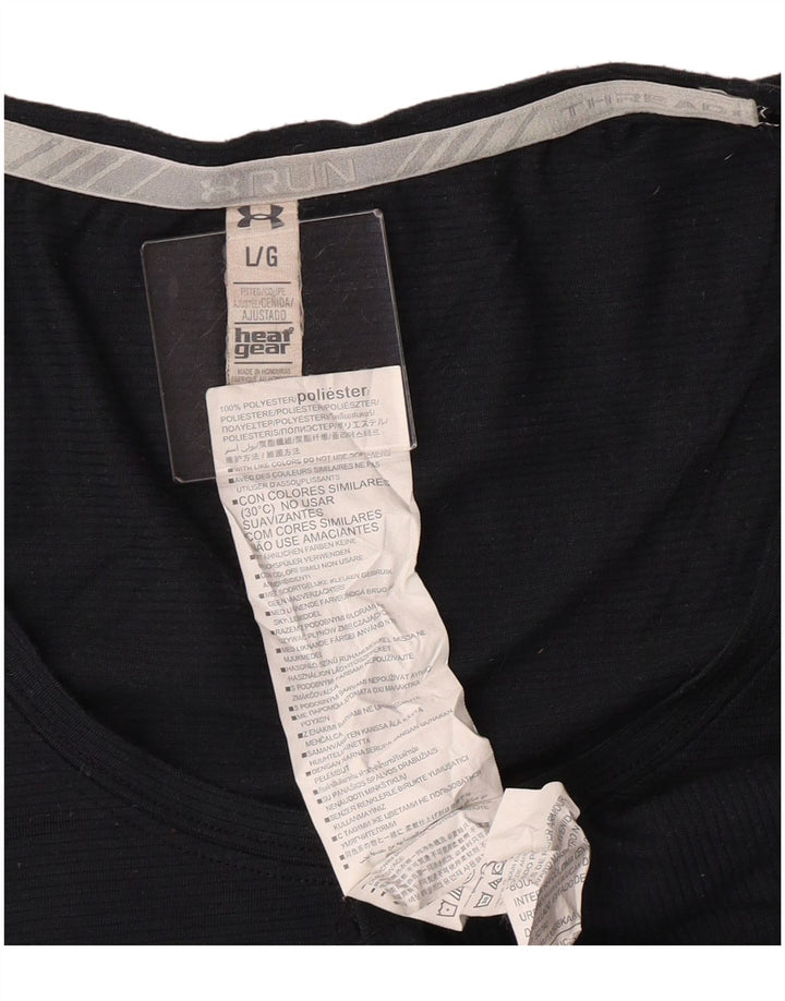 Under Armour Damen T-Shirt Top UK 16 Large Schwarz Polyester