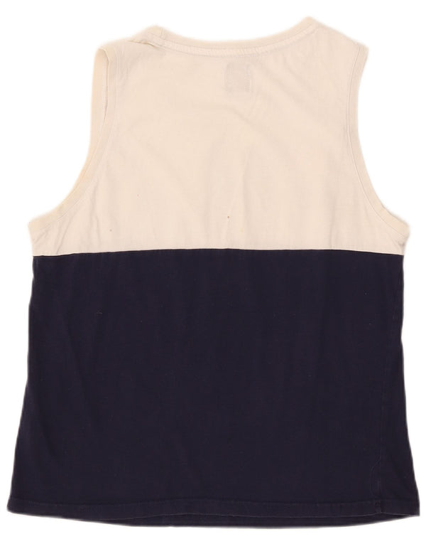 Fila Womens Graphic Vest Top UK 14 Large White Colourblock Cotton