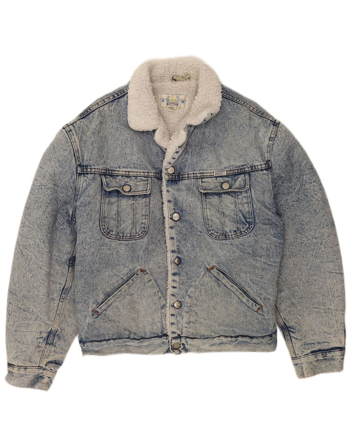 Rifle Herren Sherpa Jeansjacke UK 40 Large Blau