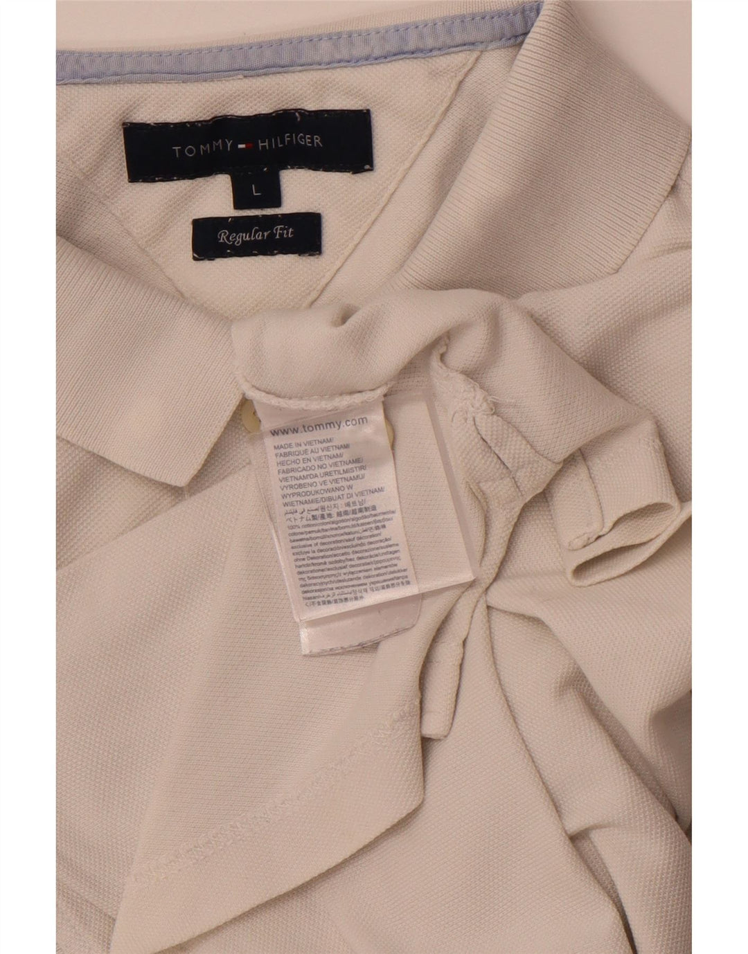 TOMMY HILFIGER Herren-Poloshirt mit normaler Passform, große weiße Baumwolle