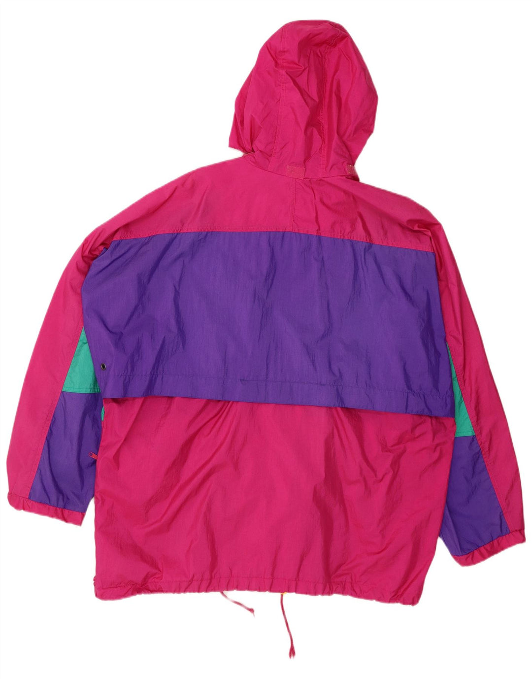 Rodeo Herren-Regenjacke mit Kapuze, Größe 52/54, groß, rosa, Farbblock
