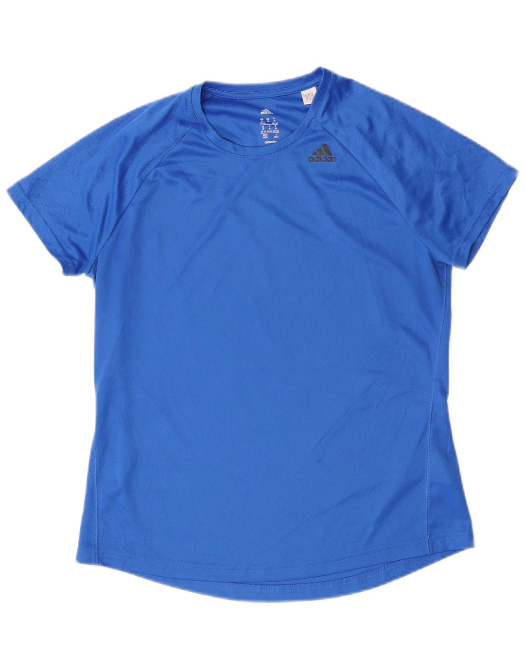 Adidas Damen Climalite T-Shirt Top UK 12/14 Mittelblaues Polyester