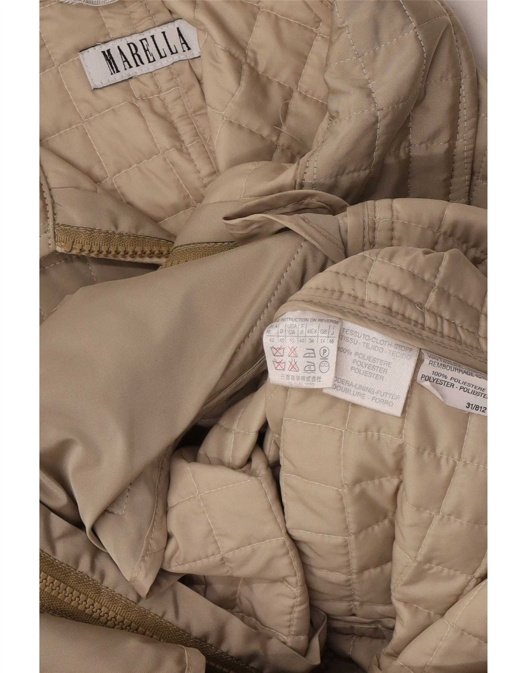 Marella Damen Steppjacke UK 14 Medium Beige Polyester