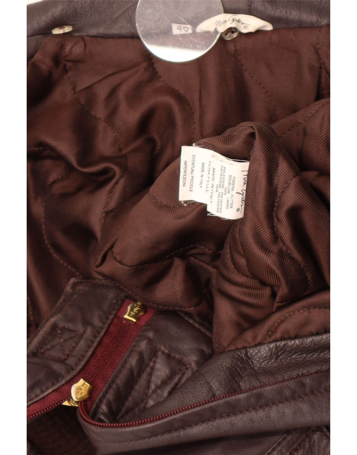 Vintage Damen Lederjacke IT 46 Großes braunes Leder
