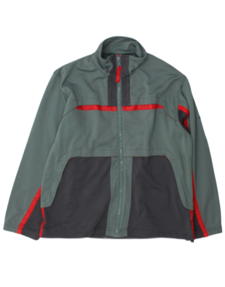 Diadora Jungen-Trainingsanzug-Top-Jacke, 14–15 Jahre, grünes Farbblock-Polyester