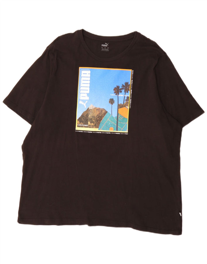 Puma Herren Grafik T-Shirt Top 2XL Schwarz