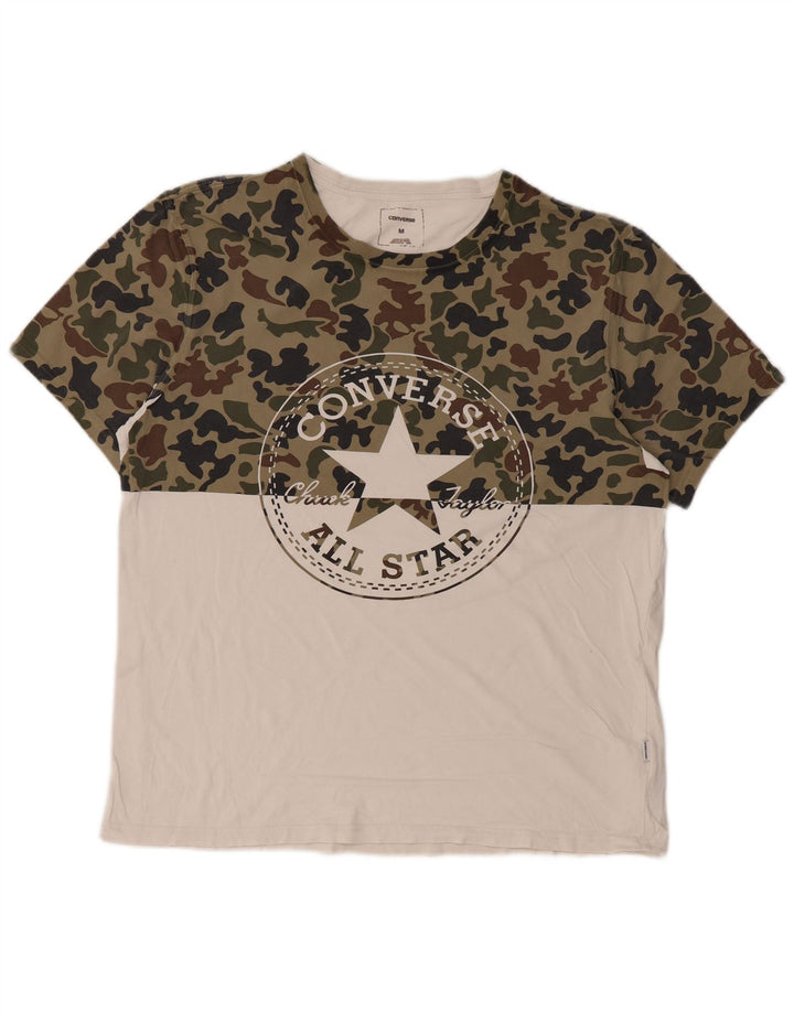 Converse Herren Chuck Taylor Graphic T-Shirt Top aus mittelweißer Baumwolle