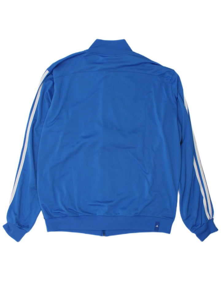 Adidas Herren-Trainingsanzug-Oberteiljacke UK 48/50 XL Blaues Colourblock-Polyester