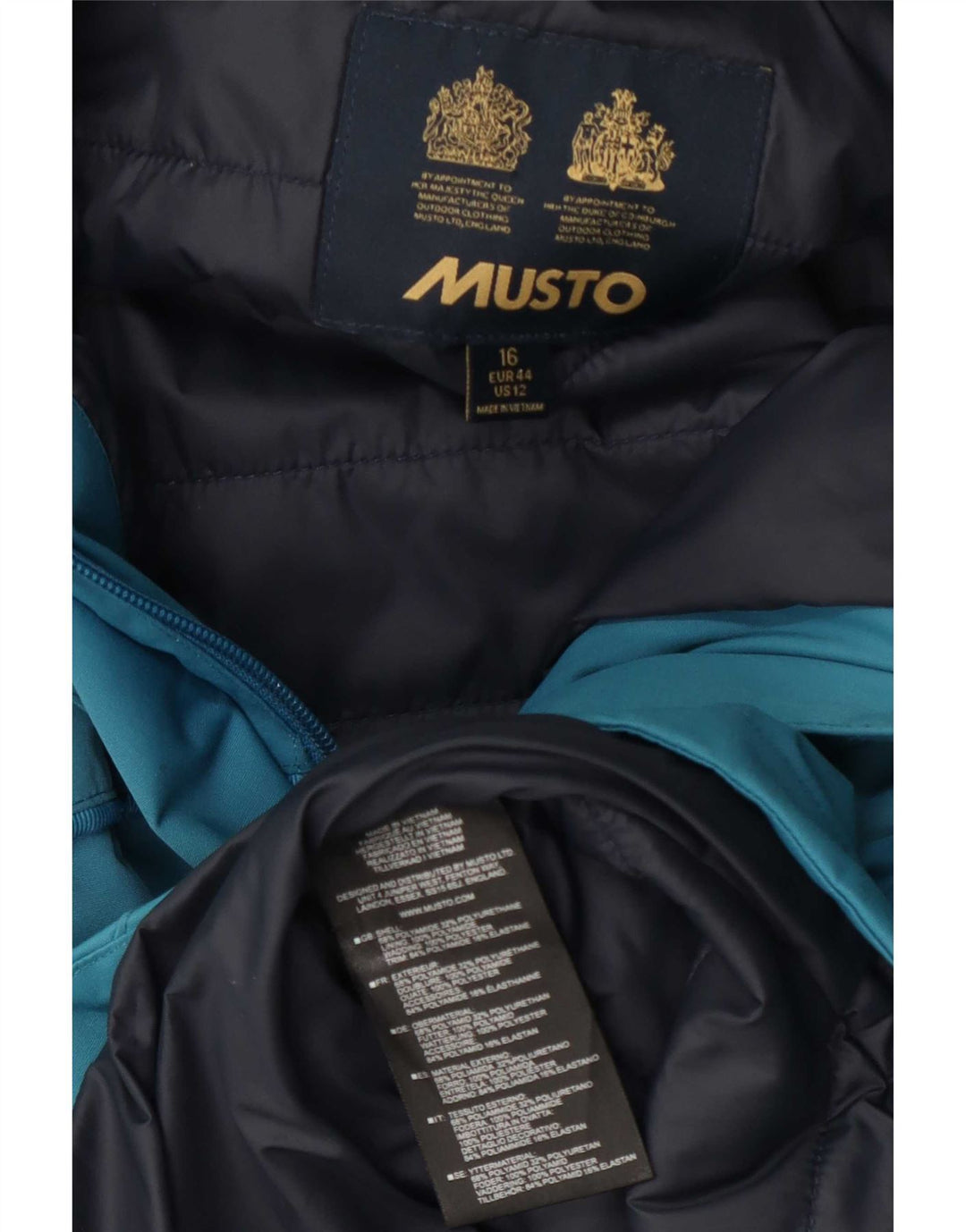 Musto Womens Graphic Hooded Windjacke UK 16 Large Blau Polyamid