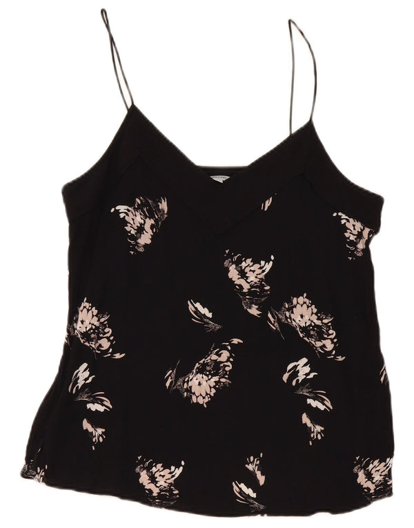 Jigsaw Womens Abstract Pattern Cami Top UK 12 Mittelschwarze Viskose