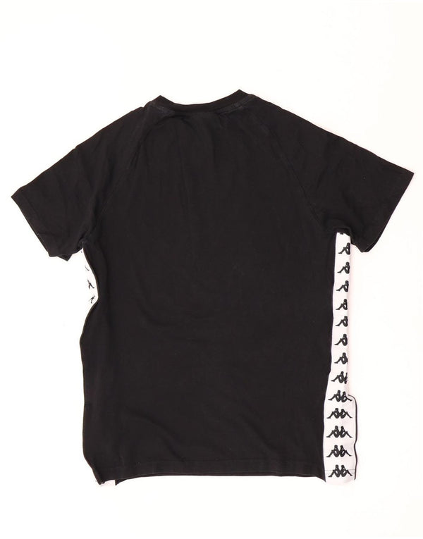 Kappa Grafik-T-Shirt für Damen, UK 10, Größe S, Schwarz, Colourblock-Baumwolle